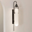 Axyaa Gold/Black Glass Modern Arc Wall Sconce LED Surface Mount Bedroom Wall Lamp