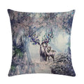 Axyaa Nordic Moose Art Linen Cushion Cover for Home Decor