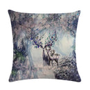 Axyaa Nordic Moose Art Linen Cushion Cover for Home Decor