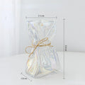 Axyaa Clear Glass Vase: Creative Irregular Folded Design for Hydroponic Flowers & Terrariums