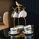 Axya Luxury Bone Tea Set with Saucer, Spoon - Elegant Coffee Cups & Christmas Gift