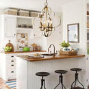 Axyaa Vintage Country Chandelier: Elegant Lighting Fixture for Living & Dining Room