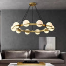Axyaa LED Acrylic Round Pendant Lights for Living Dining Room Bedroom