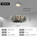Axyaa Modern Donut Pendant Light: Stylish White Feather Lamp for Romantic Master Bedrooms