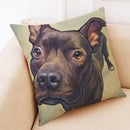 Axyaa Funny Pet Dog Pattern Linen Cushion Cover 45x45cm for Home Decor