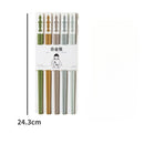 Axyaa Alloy Premium Chopsticks Set 5 Colours Non-Slip & Anti-bacterial 5 Pairs