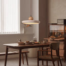 Axyaa Yellow Travertine Chandeliers: Circular LED Lighting for Living Room & Restaurant