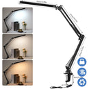 Axyaa LED Desk Lamp: Adjustable Double Swing Arm, Dimmable, Eye-Caring Light