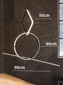 Axyaa Minimalist Line Chandeliers: Elegant LED Pendant Lighting with Magnetic Suction Connection