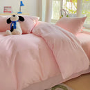Axyaa Pink Bedding Sets 4pcs with Sheet Duvet Cover Pillowcases Twin Size