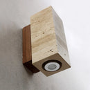 Axyaa Wabi Sabi LED Wall Lamp Yellow Travertine Stone Living Room Bathroom Mirror Light