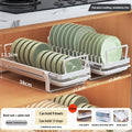 Axyaa Kitchen Pull-out Drainer Storage Rack for Sink Cabinet Tableware Organizing