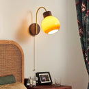 Axyaa Ceramic Wood LED Wall Sconce Pull Chain Switch Nordic Stair Light Fixtures