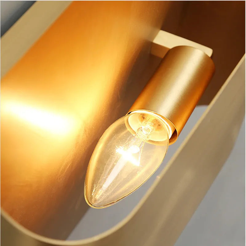 Axyaa Modern Copper Brass Wall Sconce Minimalist Wall Lamp for Living Room