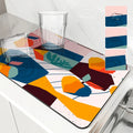 Axyaa Geometric Dry Coffee Mat: Absorbent & Anti-Slip Cup Drying Mats