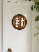 Axyaa Macrame Toilet Sign Wall Decor, Men & Women Bathroom Symbol Plaque