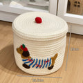 Axyaa Cotton Toy Storage Basket with Lid, Stylish Organizer for Toys and Home Decor