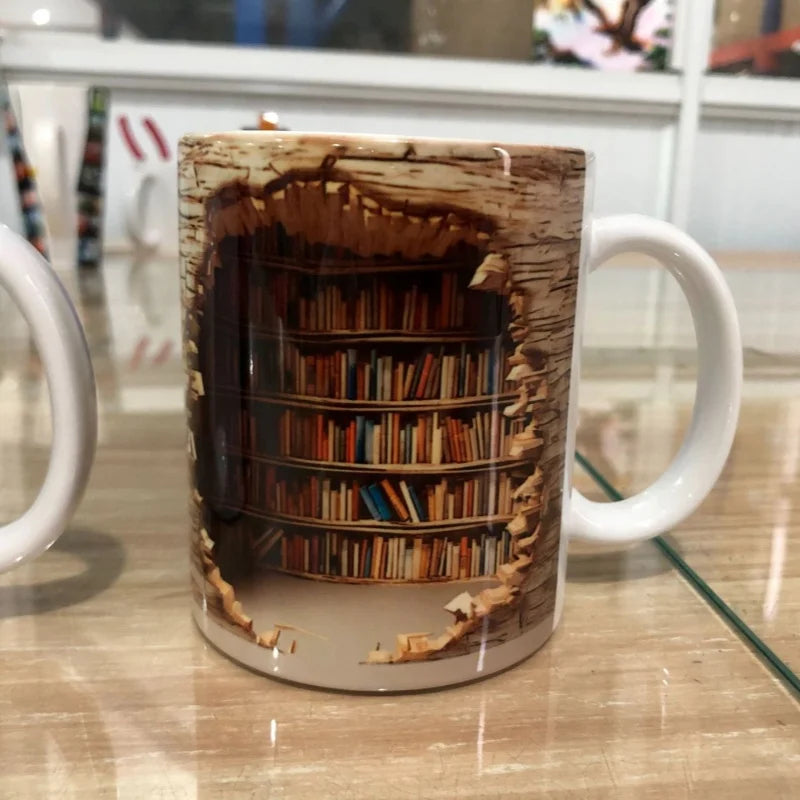 Axyaa Ceramic Library Book Mug Shelf Creative Space Design Coffee Cup Gift