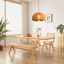 Axyaa Wood Pumpkin Pendant Light - Vintage E27 Hanging Lamp for Home and Restaurant