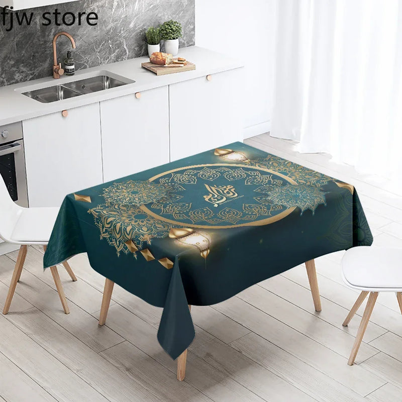 Axyaa Ramadan Kareem Decor Tablecloth - Waterproof & Stain Resistant