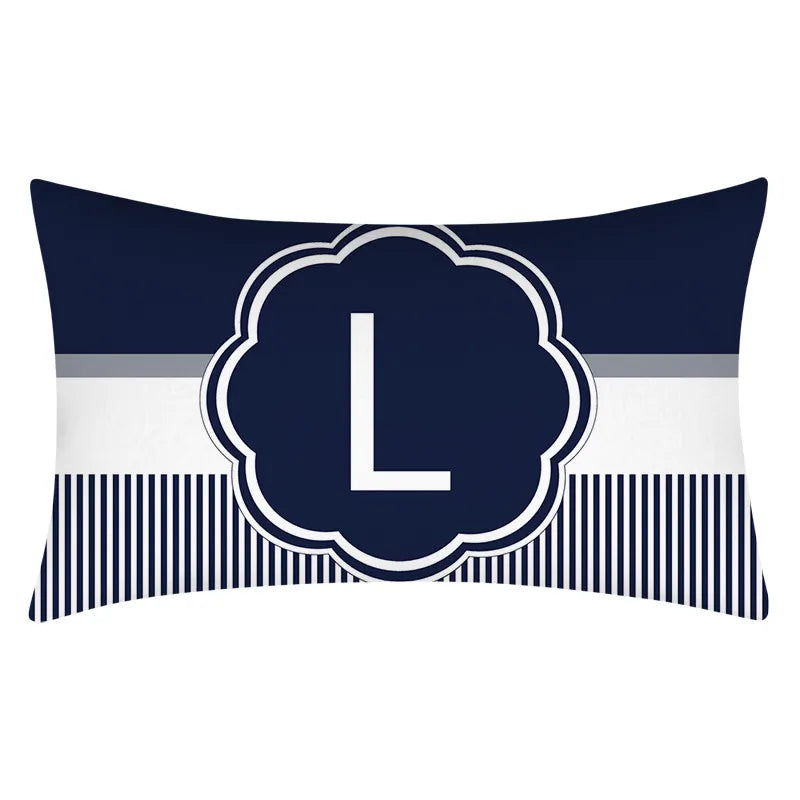 Axyaa Blue Stripe Pillowcase 30X50 for Sofa Chair Decor