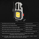 Axyaa Rechargeable Mini COB Work Light Keychain Flashlight - Portable Toolbox Outdoor Light