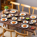 Axyaa 18/36 Piece White Black Ceramic Plate Sets Dinnerware Collection