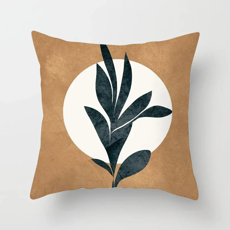 Modern Abstract Plant Leaf Geometric Cushion Cover for Home, Office, Sofa - Axyaa Brand