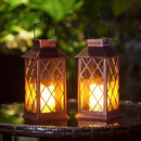 Axyaa Solar Lantern: Decorative Outdoor Candle Lamp with Auto On/Off - Waterproof Garden/Patio Decor