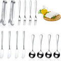 Axyaa 14-Piece Mini Cutlery Set: Tongs, Spatulas, Spoons, Forks - Non-Stick Tableware