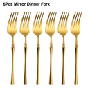 Axyaa Gold Stainless Steel Cutlery Set - Western Dinner Flatware Kit