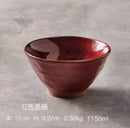 Axyaa Bamboo Hat Large Ceramic Noodle Soup Bowl Commercial Potluck Household Supply