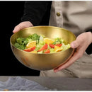Axyaa Golden Stainless Steel Salad Bowls - Large Korean Kitchen Tableware