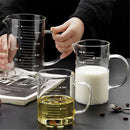 Axya Glass Measuring Cup with Lid Clear Kitchen Accessories Pot Kettle Cook Scale
