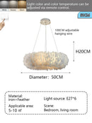Axyaa Cloud Feather Chandelier: Modern Minimalist Design for Bedroom & Living Room