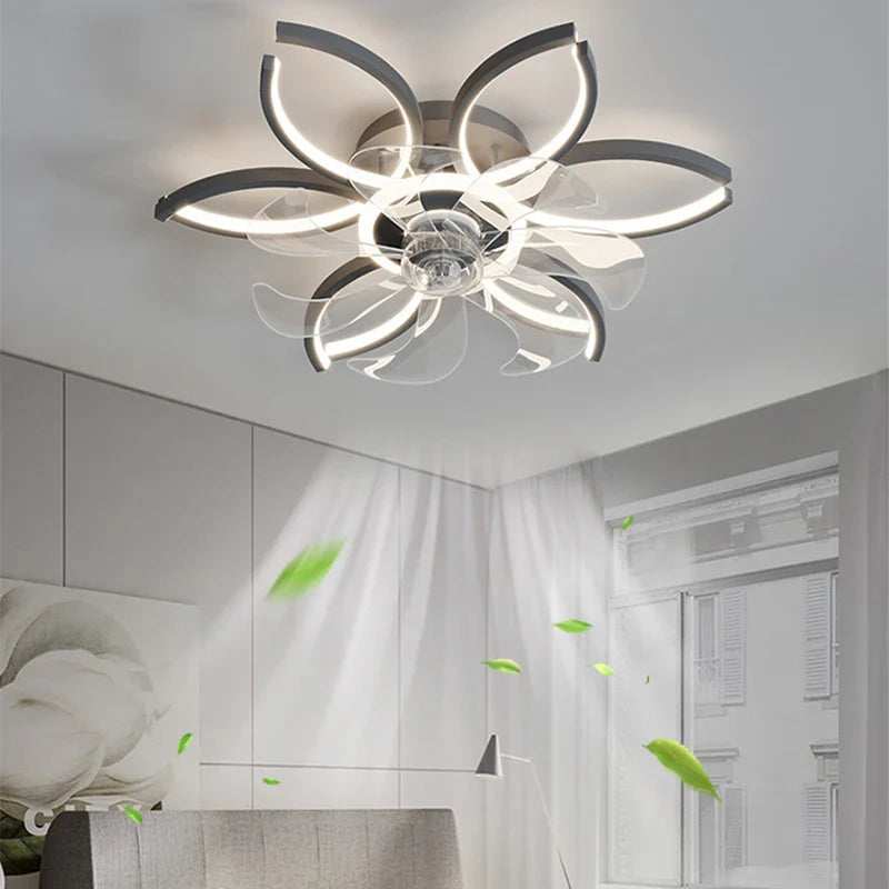 Axyaa Bladeless Ceiling Fan with Dimmable Light and Control for Home Bedroom Living Room