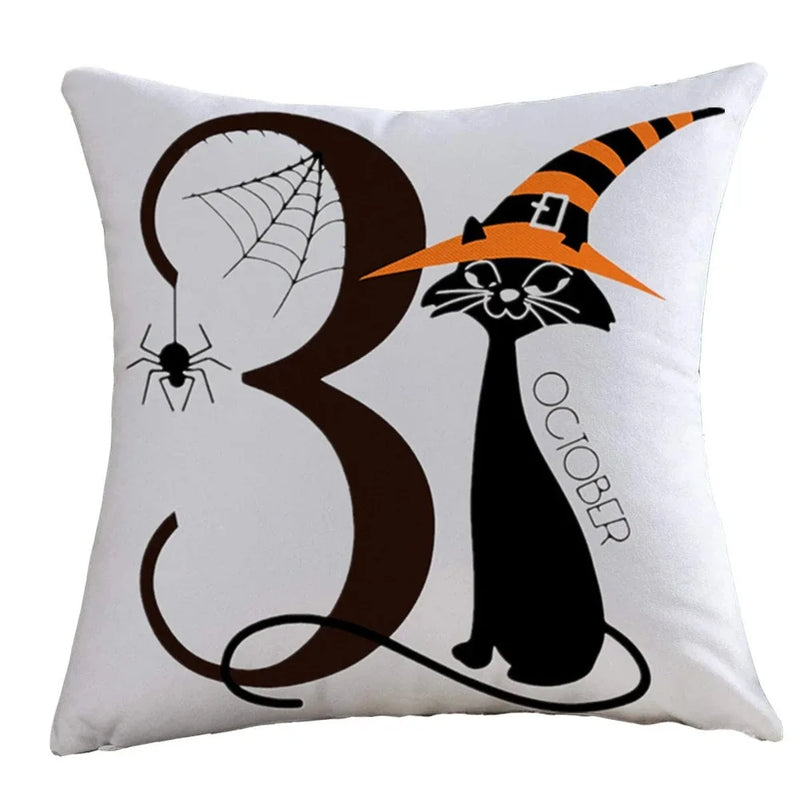 Axyaa Spooky Pumpkin Bat Pillowcase for Home Sofa Cushion Decor