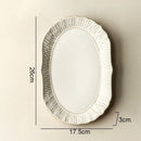 Axyaa Ceramic Dinner Plate Set - Retro Relief Steak Pasta Fish Molecular Cuisine Specialty