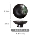 Axyaa Ceramic High-Footed Refreshment Plate & Kiln-Changed Fruit Dessert Plate