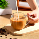 Axyaa 400ml Transparent Glass Cup with Vertical Ripple Design