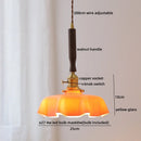 Axyaa Walnut Copper LED Pendant Lights with Knob Switch, Modern Style for Bar, Bedroom, Dining Room