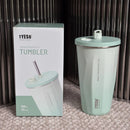 Axyaa Insulated Cold Cup with Diamond-Shaped Straw for Portable Ice Cream Water.