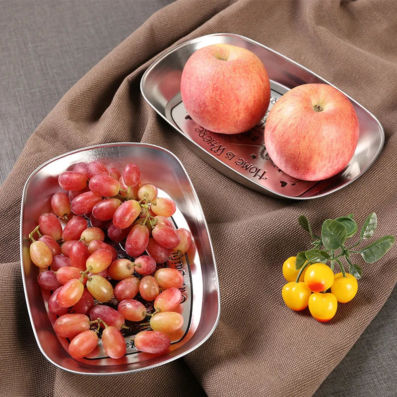 Axyaa Retro Snack Tray: Small Rectangle Kitchen Organizer for Food, Fruit, Cake