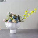 Axyaa Black & White Ceramic Vase: Modern Table Decor for Flowers, Plants, and Aesthetics