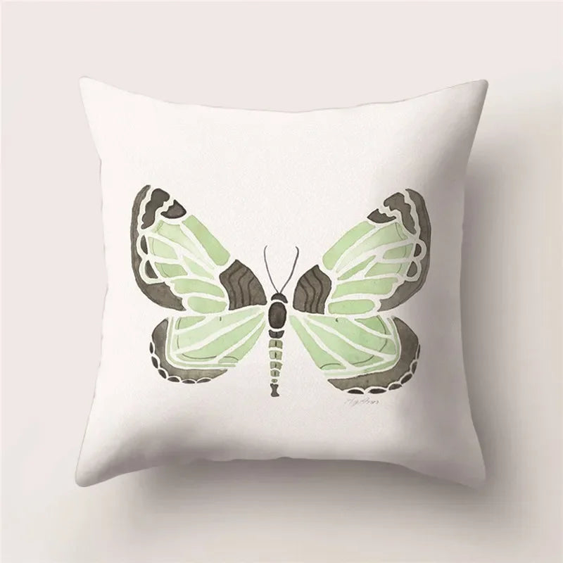 Butterfly Print Decorative Cushion Cover 45X45CM Sofa Polyester Pillow Case for Home Decor
