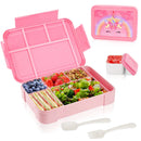 Axyaa Pink Bento Lunch Box for Girls with 6 Compartments - BPA-Free & Microwave-Safe