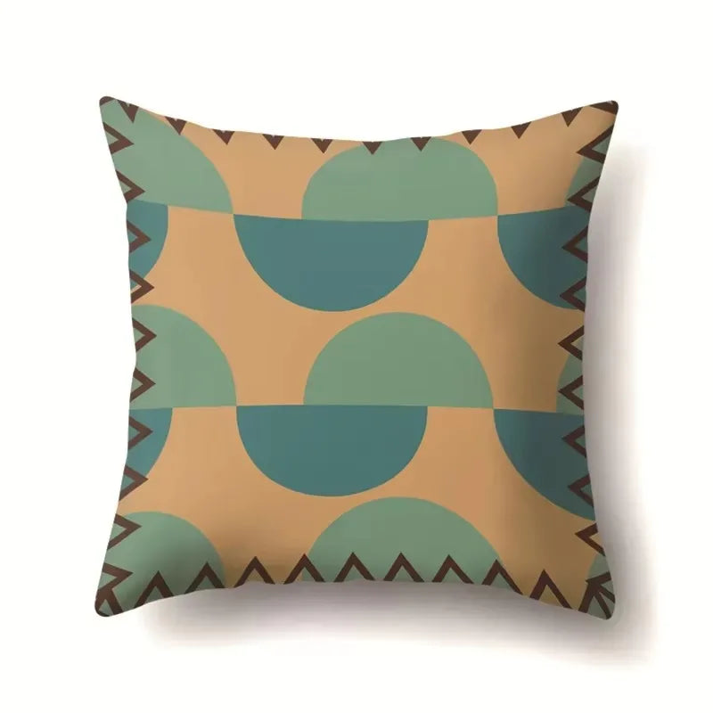 Axyaa Retro Geometric Pattern Cushion Cover for Sofa and Couch Décor