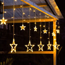 Solar Star Moon Fairy Light Garland by Axyaa - Waterproof Outdoor Christmas Garden Decor