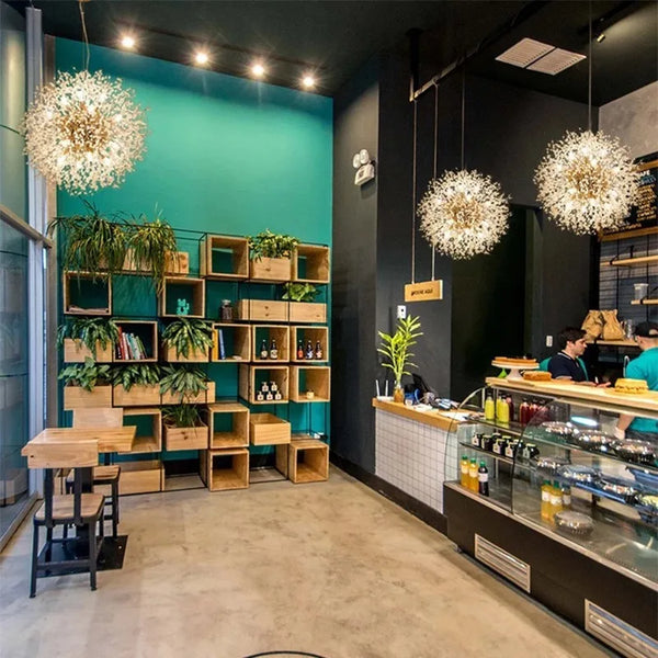 Axyaa Crystal Dandelion Pendant Light - Luxury Nordic Design for Home Decor