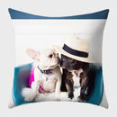 Axyaa French Bulldog Polyester Cushion Cover - Modern Sofa Throw Pillow Cover